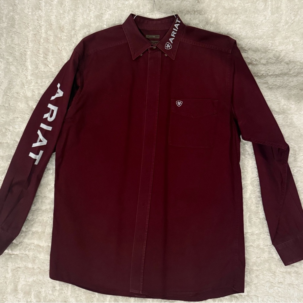 Ariat Dark Red Long Sleeve Shirt